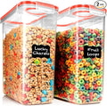 Shazo 2 Pack (6.3L / 213OZ) EXTRA Large Airtight Food Storage Cereal Containers for Bulk Food Storage BPA-Free Plastic Container, Pantry Organization and Canister for Rice, Pasta, Sugar & Flour