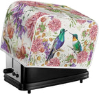 JEOCODY Hummingbird Toaster Cover With Handle - 4 Slice Appliance Cover for Bread Maker, Kitchen Small Appliances, Universal Size Microwave Oven - Dustproof