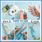 Candy Lei Poly Tubing, 3 Inch x 1000 ft Clear Graduation Candy Lei Making Kit with 4 Rolls 250 yd Ribbon, Clear Shipping Poly Tubing for DIY Graduation Wreaths Packing Snacks