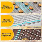 2PCS Cooling Racks for Cooking and Baking -11.65''x16.85''Heavy Duty Stainless Steel Wire Rack for Baking, Grilling, Roasting - Oven & Dishwasher Safe - Fits Half Sheet Pan（Silver）