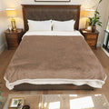Electric Heated Blanket Full Size - 72"x84", Soft Flannel Heating Blanket, 10 Heating Levels, 1-12 H Auto Shut Off, Breathable Warm and Washable for Bed, Light Brown