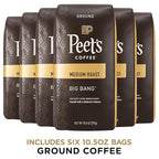Peet's Coffee, Medium Roast Ground Coffee - Big Bang 63 Ounces (6 Bags of 10.5 Ounces)