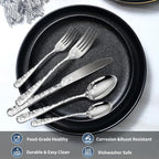 Silverware Set, 20 Piece Stainless Steel Flatware Set, Silverware Set for 4,Mirror Polished Cutlery Set, Tableware Set Includes Knife, Fork, Spoon