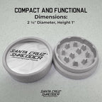 Santa Cruz Shredder Grinder for Herbs Knurled Top for Stronger Grip 2-Piece Medium 2.2 (Grey)