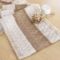 FEXIA Boho Table Runner for Thanksgiving Home Decor 48 Inches Long Farmhouse Rustic Table Runner Cream & Brown Macrame(Without Tassel) for Dining Bedroom Decor Rustic Bridal Shower (12x48 Inches)