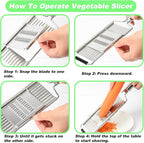 Suuker 4 in 1 Vegetable Cutter with Cheese Grater, Carrot Grater, Cabbage Shredder, Stainless Steel Mandoline Slicer for Kitchen