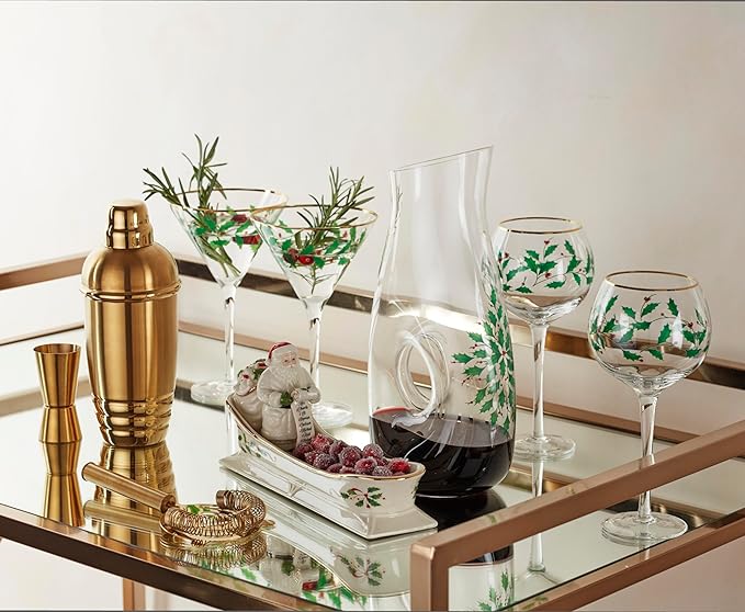 Lenox Holiday Drinkware, Glassware, Decanter & Wine Glass Set, 3-Piece