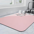 Ecotrim - Dish Drying Mat for Kitchen Counter | Coffee Bar Mat for Countertops | Heat Resistant Drainer Mat with Non-slip Rubber Backed | Hide Stain Kitchen Absorbent Draining Mat | Pink 18"x32"