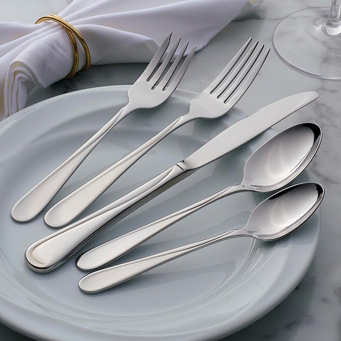 Oneida Silverware Set, Flight Everyday Flatware 6-Piece Teaspoons Set, Service For 6, Mirror Finish 18/0 Stainless Steel, Rust Resistant Dishwasher Safe, Home & Kitchen Utensils (Silver 6 Pieces)