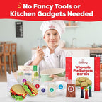 Baketivity Whoopie Pie Burgers Baking Kit for Kids Set - Real Cooking Set for Girls & Boys Ages 5-12 - Baking Kit with Premeasured Ingredients, STEM Kit for Kids with Instructions