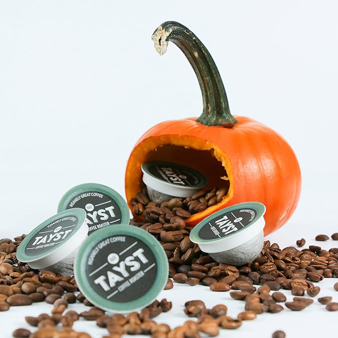 Tayst Coffee Pods, Pumpkin Crush Medium Roast, K Cups Compatible with Keurig Coffee Maker, Sustainable Single Serve, Pack of 100