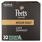 Peet's Coffee, Medium Roast Single Serve Coffee Pods - Café Domingo 32 Count (1 Box of 32 Pods)
