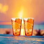 KLIFA- CHARLESTON- 19 oz, Set of 6, Acrylic Fishing Highball, School of Fish Drinking Glasses, BPA-Free, Stackable Plastic Drinkware, Dishwasher Safe Cups, Clear
