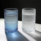 Hobnail-Drinking Glasses 13oz Vintage Glassware Sets Cocktail Juice Glasses Set of 6, Sapphire