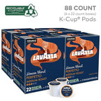 Lavazza House Blend Perfetto, Single-Serve Keurig K-Cup Pods, Medium Roast Coffee, 88-Count Box (4 Packs of 22)