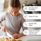 Zulay Kitchen 3-Piece Kids Knife Set for Real Cooking & Baking - Toddler Knives for Cutting Fruits, Veggies, & Cake - Children’s Montessori Knive with Serrated Edges - Safe & Fun Lettuce Knife (Red)