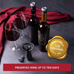 Vacu Vin Wine Saver Concerto with 4 Vacuum Stoppers – Premium Wine Preserver Pump – Airtight Seal Keeps Wine Fresh Longer – Click Indicator – Manual Pump – Black Wine Saver Set