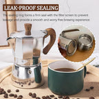 Silicone Sealing Ring Aluminum Replacement Filter 1 Cup For Stove Top Espresso Maker Replacement Filler Parts Set Includes 1 Filter and 3 Upgraded Silicone Fings