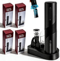 4Pcs ABS Automatic Wine Bottle Opener Electric Bottle Opener Electric Wine Opener Rechargeable Electric Corkscrew Wine Opener Extended Life with Storage Base for Wine Bottles Wine Gifts