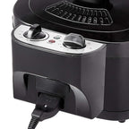 Amazon Basics 2.1-Qt (2.0L) Electric Deep Fryer with 8-Cup Oil Capacity, Adjustable Temperature Control, Timer, Easy Draining Removable Basket, Viewing Window, 1500W, Black
