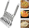 7 Wheel Pastry Cutter Tool,Adjustable Pasta Cutter wheel with Handle, Stainless Steel Multiple Pasta Roller Cutter tools, Baking Roller Pizza Cutter Slicer
