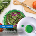 Farberware Small Pro Salad Spinner, 3.16 Qt Lettuce Spinner with Pump Mechanism, Colander Basket and Non-Slip Base - Compact Fruit Washer Spinner Bowl for Singles and Couples