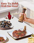 Electric Salt and Pepper Grinder Set with Storage Base, Stainless Steel Rechargeable Salt and Pepper Grinder Set with 4.5 oz Large Capacity, 1.8" Wide Mouth, Adjustable Coarseness, Ideal for Kitchen