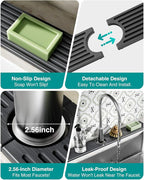 Stone Faucet Mat for Kitchen Sink, Diatomite Sink Protectors - Prevent Moisture Drying Stone Tray Fit Kitchen Counter & Bathroom Counter (Dark Gray, 30" x 4")