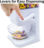 Cereal Dispenser Countertop 2Pc, Cereal Containers Storage, 5L Organization and Storage Containers for Kitchen, Dry Food Dispenser for Rice, Grains, Nuts, Snack,Oatmeal, Pet food, White