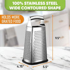 Spring Chef Professional Box Grater, Large & Premium Swivel Vegetable Peeler, Black - 2 Product Bundle