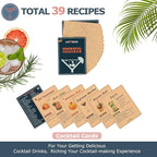 HMYBAR® 22-pc Cocktail Shaker Set(24oz/700ml) | Mixology Bartender Kit | Bar Tool Set | Martini Making Set with 39-Recipe Cocktail Cards & Kit's Deco, Bamboo Stand Brown Color, Silver Tools