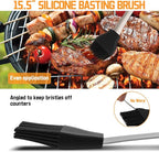 9Pcs Grill Accessories Set, Heavy Duty Stainless Steel BBQ Grill Tools Kit with Storage Bag, Grilling Gifts for Men Dad Him, Professional Barbecue Grill Utensil Set for Outdoor Backyard Camping