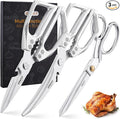 3PCS Heavy Duty Kitchen Scissors Set All Purpose - Stainless Steel Scissors Meat Scissors Dishwasher Safe Japanese Cooking Scissor for Food Paired with household tailor shears Gifts for Men Women