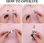 18 Sets Gold Beadable Wine Stoppers Silicone Wine Stoppers Reusable Alloy Wine Stoppers for DIY Drink Gifts Holiday Party Wedding Bar Accessories(Platinum)