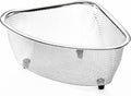 Fox Run Large Stainless Steel Triangular Colander, 3 Quart Pasta Strainer, 7” x 9.25” x 4”