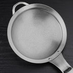 Collfa Punch Hole Sieve Fine Mesh Stainless Steel Small Colander Strainer With Handle Metal Micro Sifter Set of 2 for Kitchen Baking and Food Filter Rice,Tea,Pasta,Flour,Juice,Mini 3.55 and 4.33 Inch
