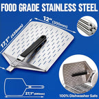 KitchenStar Perforated Pizza Peel 12 inch with 10 inch Folding Handle, Medium - Stainless Steel Spatula Paddle for Effortless Pizza Transfer & Easy Storrage - Outdoor Pizza Oven Accessories