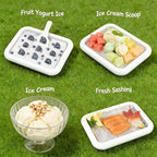 Rolled Ice Cream Maker, New Homemade Ice Cream Roller Maker, Instant Ice Cream Maker, DIY Fun Family Activity Rolled Ice Cream Tray for Yogurt, Sorbetand and Gelatod with 2 Scrapers(White)