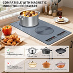 VBGK induction cooktop,110V 2300W double burner hot plate with LED touch control, 9 Power Levels, Kids Lock & Timer, Overheat Protection,2 burner induction cooktop