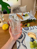 KLIFA- BLOIS- 15.2 ounce, Set of 6, Acrylic Tumbler Drinking Glasses, BPA-Free, Stackable Plastic Drinkware, Dishwasher Safe, Vintage Looking Cups, Clear