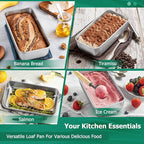 TeamFar Loaf Pans for Baking, 9 x 5 Inch Stainless Steel Loaf Bread Pans Tins for Homemade Bread/Brownies, Healthy & Sturdy, Oven & Dishwasher Safe - Set of 10