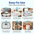 Ultimate Probiotic Yogurt Maker w/Adjustable Time & Temp Control - Make Trillions of Live Probiotics (Two 1-Quart Containers) - Best Xmas Gifts & Presents for Men & Women - ULTIMATE LIFETIME WARRANTY
