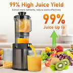 Cold Press Juicer - Juicer Machines with 4.3" Wide Feed Chute, 34oz Slow Masticating Juicer for Fruits and Vegetables, 99% High Juice Yield, Reverse Function, Dishwasher Safe