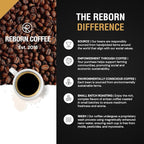 Reborn Coffee Specialty Whole Bean Coffee, Medium Roast, 12 Ounce, Reborn Signature Floresta Espresso Blend, Flavor Notes of Chocolate, Vanilla, and Orange