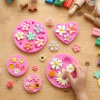 5 Pcs Flower Fondant Molds Flower Rose Daisy Silicone Chocolate Mold for Candy Fondant Polymer Clay Soap Ice Cube Crafting and Cake Cupcake Decoration