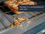 Oven Liners for Bottom of Oven - 2 Pack Large Heavy Duty Mats, 17”x25” Non-Stick Reusable Liner for Electric, Gas, Toasters, Grills - BPA & PFOA Free Kitchen Accessory to Keep It Clean (Silver)