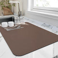 HotLive Dish Drying Mat for Kitchen Counter, Heat Resistant Drainer Mats with Non-slip Rubber Backed, Hide Stain Kitchen Super Absorbent Draining Mat, Easy to Clean Dish Rack Pad, Brown 16"x20"