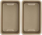 GoodCook BestBake Nonstick Textured Carbon Steel Loaf Pan, 9" x 5", Bronze (Pack of 2)