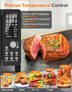 Nuwave Bravo Pro Smart Air Fryer Toaster Oven Combo, Airfryer Convection Oven Countertop, 10-in-1 Functions with Quicker & Even Crisp Technology, 1800W, 50-450°F, PFAS-Free, 21QT, Black