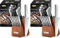 McCook® Knife Sets, German Stainless Steel Kitchen Knife Block Sets with Built-in Sharpener (Pack of 2)